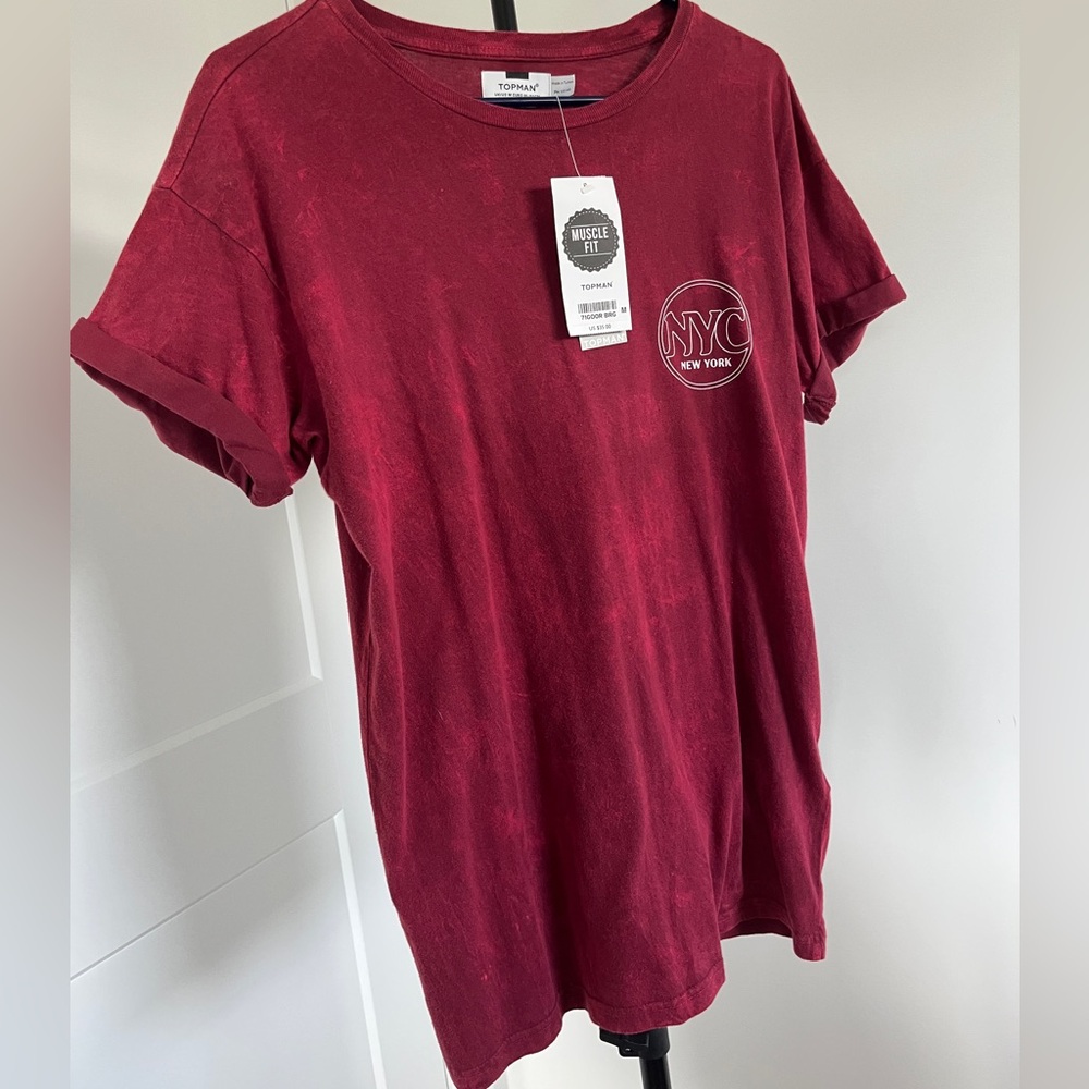 Topman Red NYC muscle t-shirt